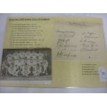 Autograph, Cricket 1926 Australia Tour of England, a page of 11 signatures including Ponsford,