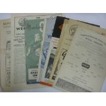 Sheffield Utd, a collection of 12 away football programmes, in various condition, 1946/47
