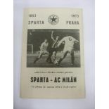 1972/73 ECWC S/F, Sparta Prague v AC Milan, a programme from the game played on 25/04/1973