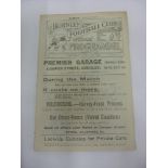 1922/23 Burnley Reserves v Wolverhampton Wanderers Reserves, a programme from the game played on