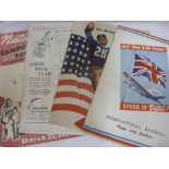 American Football and Baseball, a collection of programmes from the 1940's in various condition,