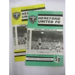 1971/1972, Hereford United v Newcastle United, two programmes (one Green, one Yellow) for the FA Cup