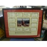 1966 World Cup, The Winners, England, a framed & glazed display of the team, with 12 autographs, all