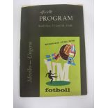 1958 World Cup, Mexico v Hungary, a programme from the game played in Sandviken on 15/06/1958