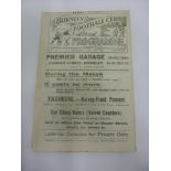 1922/23 Burnley Reserves v Port vale Reserves, a programme from the game played on 02/12/1922, ex