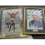 Football, a collection of 2 signed football items, 1) Alf Ramsey, A limited edition print (200/220),