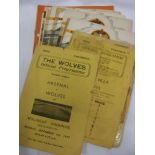 Wolverhampton Wanderers, a collection of 31 home & away football programmes from the 1940's onwards,