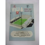 1961 Football League Cup Final, Aston Villa v Rotherham, a programme from the Final game played on