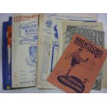 Millwall, a collection of 34 away football programmes, in various condition, from 1947/48 to 1957/