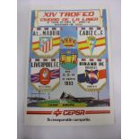 1983 Gilbralter, a programme for the La Linea Trophy Tournament, teams include Liverpool, Athletic