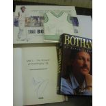 Cricket, Ian Botham, a collection of autographed material, to include, Botham, My Autobiography,