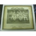 1957 Aston Villa, an autographed team picture, with the FA Cup, framed & glazed, with all 13