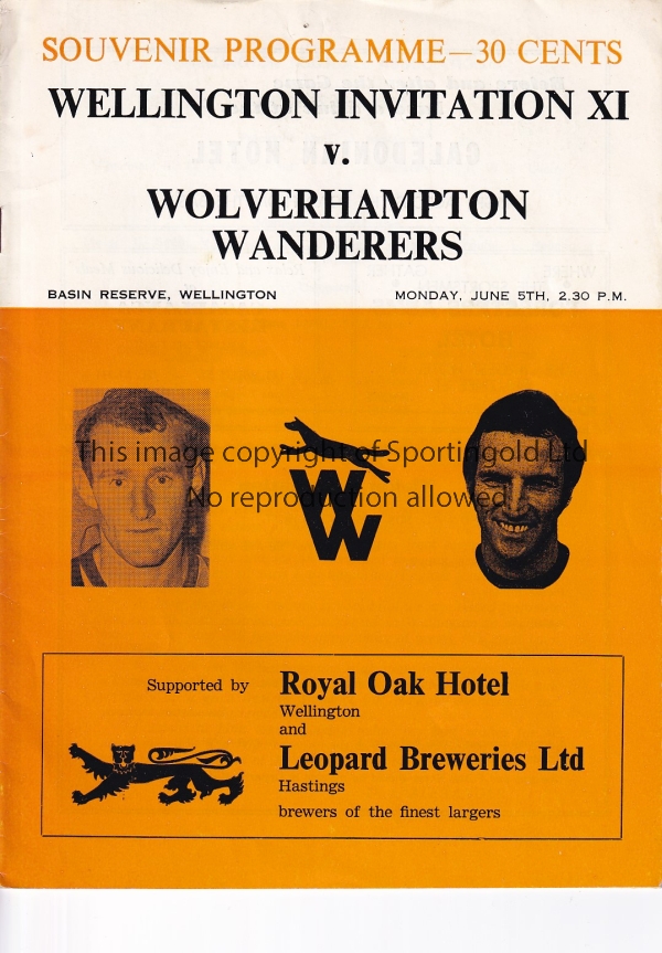 WELLINGTON - WOLVES 1972 Programme, Wellington Invitation XI v Wolves, 5/6/71, Wolves won 6-0. Good