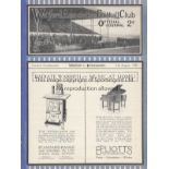 WATFORD Programme Watford Reserves v Portsmouth Reserves 31st August 1927. Ex Bound Volume. Has tape