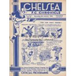 CHELSEA V EVERTON 1938 Programme for the FA Cup tie at Chelsea 8/1/1938, very slightly creased and