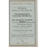 WARTIME FINAL Programme for the Final of the Aldershot and Hants District Cup, Transportation