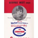 GEORGE BEST A 12" X 9" window display card with George Best advertising Northern Ireland company