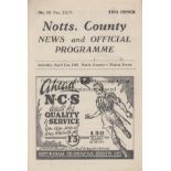 NOTTS COUNTY V NOTTINGHAM FOREST 1945 Programme for the match at Notts County 21/4/1945, very slight