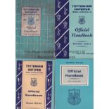 TOTTENHAM HOTPSUR Nine handbooks: 1961/2 ageing marks on covers, 1962/3 - 1965/6 and 1969/70 -