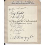 SCOTLAND 1941-2 Album page containing 10 x Scotland XI signatures including Tommy Walker, Billy