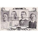 FULHAM Postcard for 1904/5 with portraits of W. Goldie, R. Howarth, W. Wardrope and J. Sharp. Good