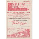 NOTTINGHAM FOREST V WATFORD 1946 Programme for the FA Cup tie at Forest 5/1/1946, slightly