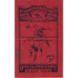 ARSENAL V NEWCASTLE UNITED 1929 Programme for the League match at Arsenal 30/11/1929, horizontal