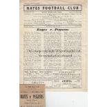 HAYES V PEGASUS 1952 Programme and ticket for the Amateur Cup tie at Hayes 13/12/1952, slightly