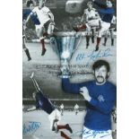 RANGERS Colorized, photo 12" x 8", showing a montage of images relating to Rangers 3-2 victory
