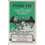 1933 FA CUP FINAL Official programme 1933 FA Cup Final, Everton v Manchester City, slight tears