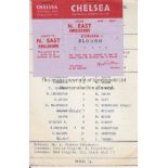 CHELSEA Single card and ticket for the home Youth Cup tie v. Slough Town 1/12/1973. The programme