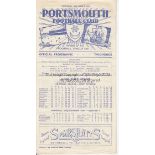 PORTSMOUTH V TOTTENHAM 1951 Programme for the League match at Portsmouth 24/3/1951 in Spurs