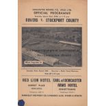 DONCASTER ROVERS V STOCKPORT COUNTY 1946 Programme for the 3rd Division North match at Doncaster