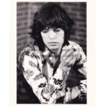 MICK JAGGER / BILL WYMAN Three original black & white 10" X 8" Press photographs from the 1970's