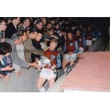 WEST HAM Three signed West Ham United 12" x 8" photos, showing images of Geoff Hurst, Ken Brown