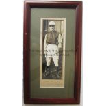 GORDON RICHARDS AUTOGRAPH A 12" X 4" black & white photograph of Richards in jockey attire and