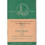 1948 OLYMPICS LONDON / FOOTBALL Programme for the Football Final at Wembley 13/8/1948, Sweden v
