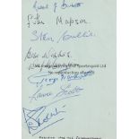 ENGLAND AUTOGRAPHS 1940'S An album sheet with 7 autographs including Burkett, Mapson, Cullis,