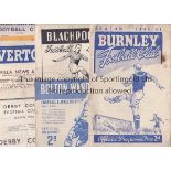 1940s Eleven programmes, 40s, inc Burnley v Huddersfield 48/9, Bolton v Huddersfield 47/8, Blackpool