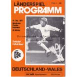 GERMANY - WALES 77 Programme, Germany v Wales, 14/12/77, played in Dortmund. Good