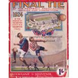 1924 CUP FINAL Official programme 1924 Cup Final, Aston Villa v Newcastle, front colour cover is