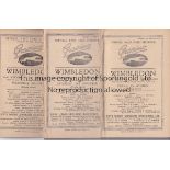 GREYHOUND RACING Ten racecards: 7 x Wimbledon 4/10/1929, 23/11/1929, 27/11/1929, 27/4/1932, 13/5/