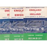 ENGLAND 1950s Twenty four England home programmes 1950s plus 5 England v Young England 50s