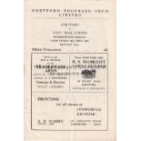 WEST HAM UNITED Programme for the away Metropolitan League match v. Dartford 20/4/1962, very