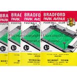 BRADFORD PA 69-70 Twenty two Bradford Park Avenue home programmes, 69/70, Final Football League