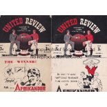 MANCHESTER UTD Two home programmes v Nottingham Forest 1946/47 (generally good) and v Sheffield