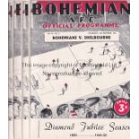 BOHEMIAN AFC Four Bohemian home programmes, 49-50, Diamond Jubilee Season, v Shelbourne, Limerick,
