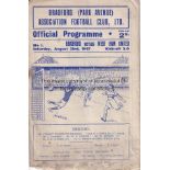 BRADFORD PA - WEST HAM 47 Bradford Park Avenue home programme v West Ham, 23/8/47, slight damp