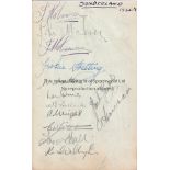 SUNDERLAND / SOUTHAMPTON Page removed from autograph album, 13 x Sunderland signatures including