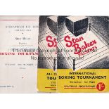 BOXING Four programmes at Streatham Ice Rink 17/1/1950 Luis Romero v Ronnie Draper, minor paper loss